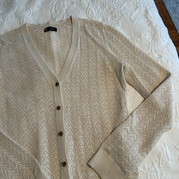 Gap Pointelle Cotton Cardigan (Size S) - Picture 2 of 6